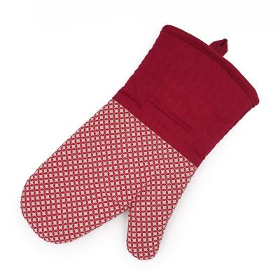 China Hot Sale Barbecue Grill Heat Resistant Red Hardening Non Slip Silicone Oven Glove for sale