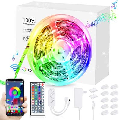 China Warehouse Hot Sale Led Strip Lights RGB Color Changing RGB 5050 Led Strip Lights With Remote Led Strip Light UK Plug for sale