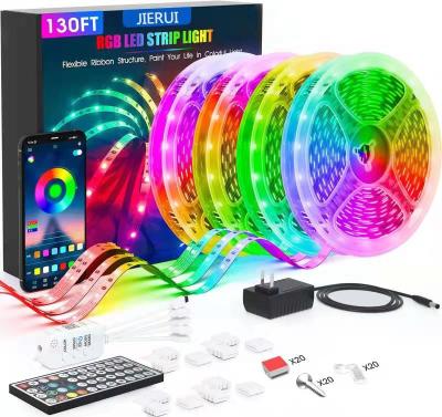 China Warehouse 5M Home Brighter 10m 15M 16 Million Colors Alexa Phone App Controlled Music Lamp Smart WiFi 5050 RGB LED Strip Lights For Home for sale