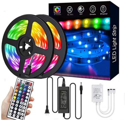 China Waterproof Warehouse 32.8ft RGB 300LEDs Strip Light Kits with 44 Key Infrared Suitable for TV Room Ceiling Closet LED Strip Lights for sale