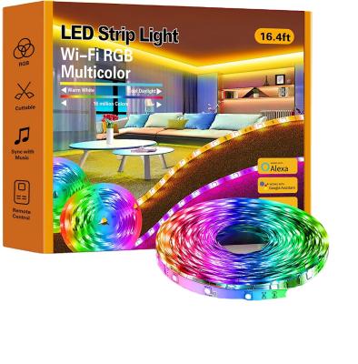 China Warehouse 32.8ft RGB wifi led strip lights rgb led light kit 5050 2835 5630 DC 12v 24V camping led strip light for sale