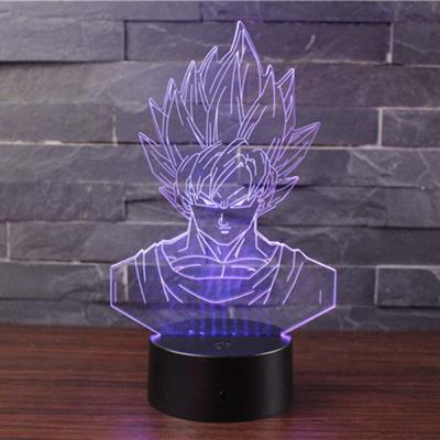 China New-designed Dragon Ball Z God lampara Goku 3D Action Numbers Lamp 7 Superb Color Changing Saiyan Night Light for Boys Kids Gifts for sale