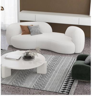 China Comfortable Modern Light Luxury Velvet Sofa Lamb Fabric Furniture Designer Comfortable Reception Sofa for sale