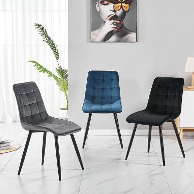 China Comfortable Nordic Dining Chair Manufacturers Wholesale Modern Restaurant Velvet Cushion Leisure Dining Chair for sale