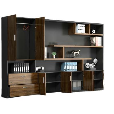 China Modern minimalist wooden cabinet bookcase data cabinet office cabinet bottom desk combination boss file financial locker for sale