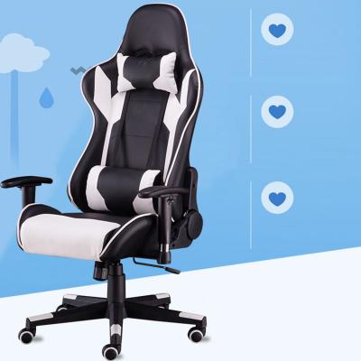 China Leather Chair (Waist) E-sports Gaming High Chair Office Personal Computer Chair Lift Chair Ergonomic Adjustable Back Swivel Single Armrest With Pulleys for sale