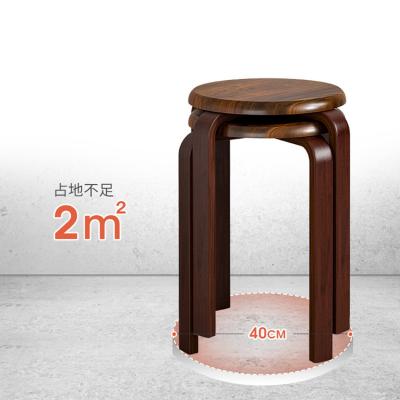 China Simple Modern Economic Round Dining Chair Family Chair Stackable Nordic Solid Wood Small Round Stool for sale