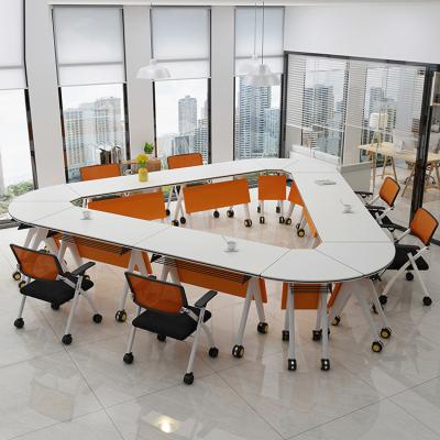 China Modern Free Splicing Collapsible Assembly Conference Tables And Chairs Folding School Boarding Classes To Negotiate Long Tables for sale