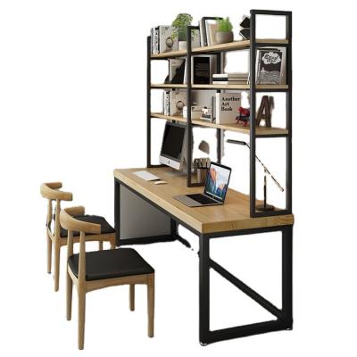 China Simple modern home solid wood desk single and double shelf office computer desk for sale