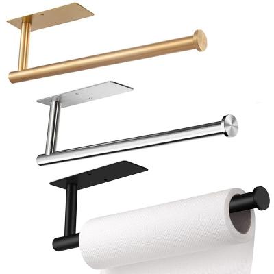 China Wholesale Durable No Punch Napkin Tissue Holder Nails Self Adhesive Roll Holder Aluminum Alloy Paper Napkin Holder Wall Mounted for sale