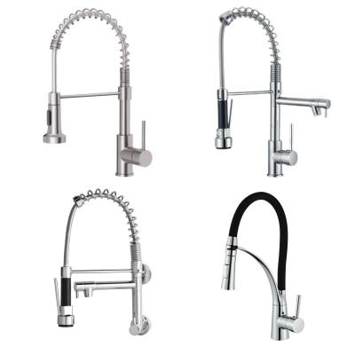 China Sense Faucets Wholesale Brass Stainless Steel Brushed Torneira Black Gourmet Pull Down Kitchen Sink Faucets Pull Out Spring Kitchen Faucets for sale