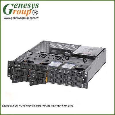 China With fan S208B-ITX 2U SYMMETRIC HOTSWAP SERVER CHASSIS, hotswap HDD storage server case for sale