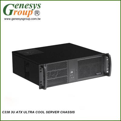 China With Fan C338B , Ultra Cool 3U Black ATX Server Chassis , Industrial Computer Case for sale