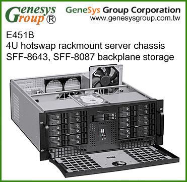 China With E451B fan, 4U hotswap server rackmount chassis, SFF-8643, SFF-8087 motherboard storage for sale