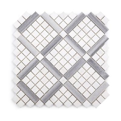 China Moonight Modern Design Marmara Gray Acquabianca Marble Lattice Marble Mosaic For Home Decoration for sale