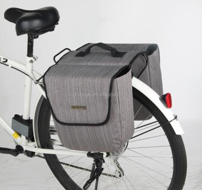 China 600D Polyester And Leather High Quality Durable Bicycle Rear Panniers Bag Bicycle Bag for sale