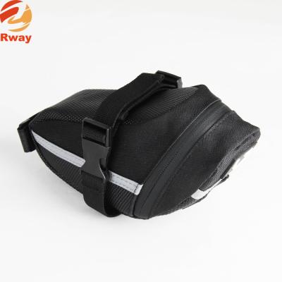 China 600D Leather+ball e Bike Promotional Custom Bicycle Strap-on Rear Saddle Bag for sale