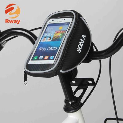 China Carbon Cloth and New Waterproof PVC Quick Release Bike Handlebar Mobile Phone Bag Bicycle Recycling Pouch for sale