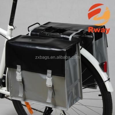 China 60um PVC Pannier Large Volume Waterproof Double Rear Bag Electric Bicycle Bag for sale