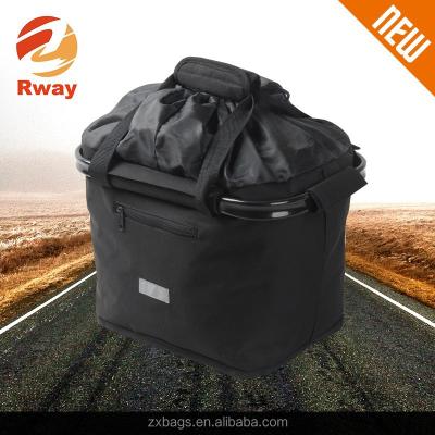 China 600D Aluminum Bicycle Front Foldable Shopping Bag for sale