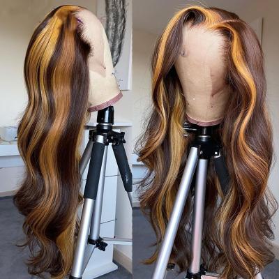 China Cheap Wave 100% Virgin Brazilian Hair Silky Straight Natural Cuticles Lace Front Wigs, Remy Wavy Human Hair PrePlucked Highlight Lace Wigs for sale