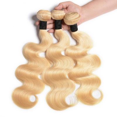 China Body Wave 10A Grade Brazilian Hair Weaving Custom Virgin 613 Blonde Body Wave Human Hair Bundles From China Factory for sale