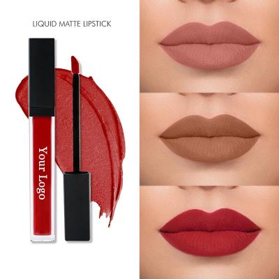 China Sunscreen Custom 44 Colors Private Label Velvet Matte Liquid Lipstick Makeup Waterproof Vegan Liquid Matte Lipstick for sale