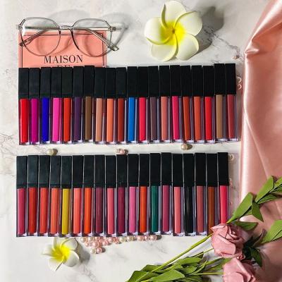 China Waterproof 44 Colors Private Label Vegan Matte Liquid Lipgloss Long Lasting Waterproof Velvet Matte Lipstick for sale