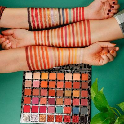 China Wholesale 48 Colors Waterproof Leopard Eyeshadow Palette Dye Retailer Brand High Packaging Nude Eyeshadow Palette for sale