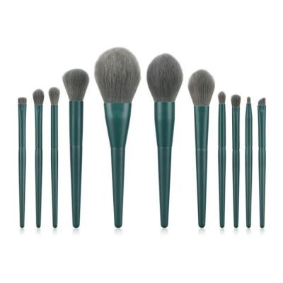 China Angular Blush Cosmetic Makeup Brush Set Make Up Kits 11pcs Rose Accessories Synthetic Fiber Wood OEM Custom Handle for sale