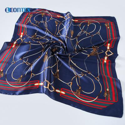 China Polyester Low Price Custom Printed Silk Neckerchief Satin Square Scarf for sale