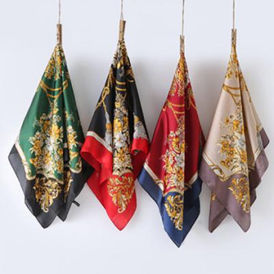 China silk polyester like square twill polyester african accessories toros scarves for hair for sale