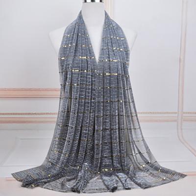 China 2019 latest fold design arabic sequin women custom muslim 100 hijab scarf for sale