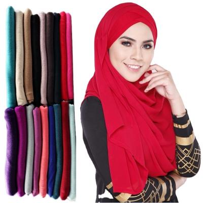 China Custom Made Main Muslim Dubai Plain Chain Scarf Wholesale Black Tank Top Cloth Muslim Hijab Women 180cm for sale