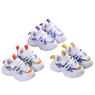 China New Round Boys Shoes Breathable Mesh Girls Little White Hollow Sneakers Children Walking Shoes Sports Shoes Sports Soft Sole Actions for sale