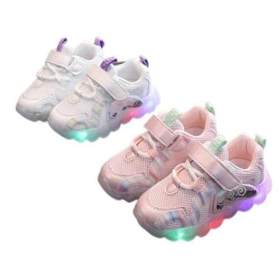 China Kids Round Hot Shoes Shape Bys Girs Light Child Shoes LED Sports Breathable Non-slip Soft Sole Kids Glow Outdoor Running Warm Running for sale