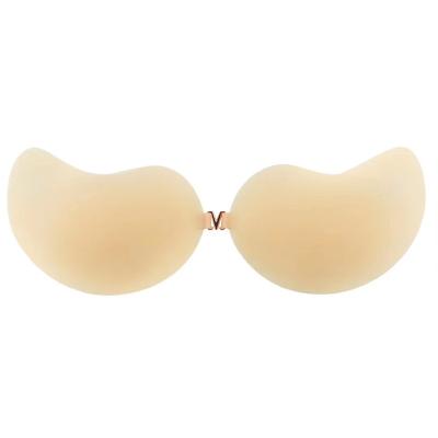 China Mei Xiao Ti Mango Comfortable Cup Bra Deep Cup Silicone Self Adhesive Invisible Seamless Solid Seamless V Silicone Bra for sale