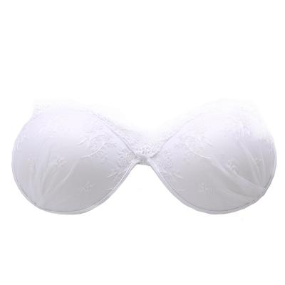 China Mei Xiao Ti Women White Lace Seamless Face Inner Seamless Invisible Silicone Self Adhesive Stick On Deep V Chest Bra for sale