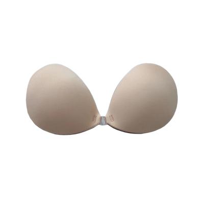 China Mei Xiao Ti Fabric Silicone Seamless Push Up Bra Invisible Self Adhesive Sticky Cup Seamless Women Round Nude Bra for sale