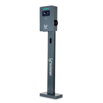 China iocharger RFID ev charging station 7kw floor commercial ocpp 22kw EV Wallbox IOCAW05C for sale