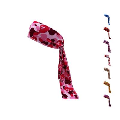 China Wholesale Breathable Women and Men Printed Edge Check Designer Tie Head Wrap Head Scarf for sale