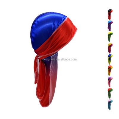 China Wholesale breathable durag polyester silky satin gradient Shinning the 360 ​​wave breathability doo durag silk durag for men for sale