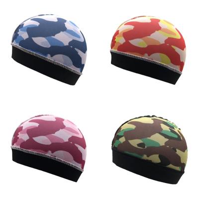 China Breathable Designer Durag Headwrap Wholesale Headband Headwrap Hair Camouflage Hair Camouflage Cap Wave Compression Head Cap for sale