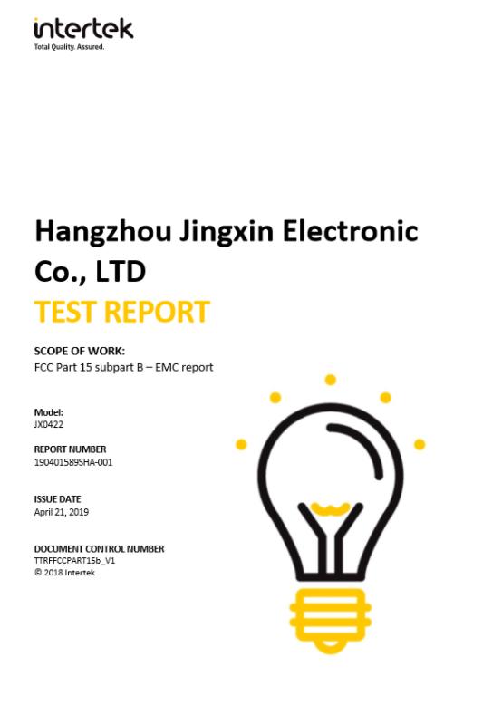 FCC - Hangzhou Jingxin Electronics Co., Ltd.