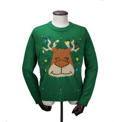 China Unisex Knitted Sweater Anti-pilling Pattern Women Men Led Ugly Christmas Jumper Sweaters for sale