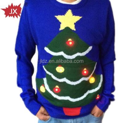 China Anti-wrinkle Fashion Christmas Sweater With LED Flash Module For Boys Sweater Design for sale