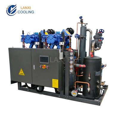 China Refcomp Double Parallel Screw Compressors Condensing units Refrigeration System for Low Temperature Room for sale