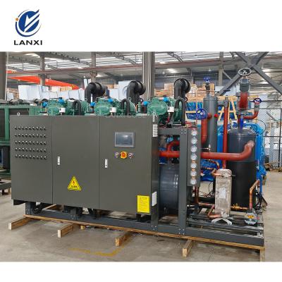 China Lanxi Large Capacity Evaporative Cooled Screw Compressor Condensing Unit for Cold Storage Room Chiller Freezer for sale