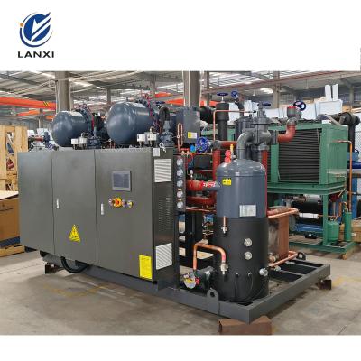 China Lanxi 100HP Evaporative Cooled Screw Refrigeration Compressor Condensing Unit For Freezer Cold Room for sale