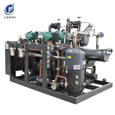 China Lanxi  Large Capacity Water Cooled Screw Compressor Condensing Unit For Cold Storage Room Chiller Freezer for sale